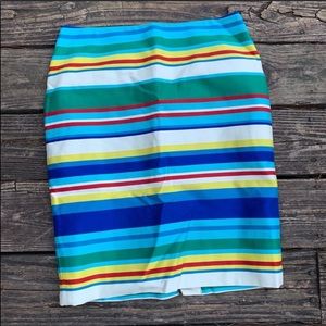 Talbots Royal Blue multi-stripe pencil skirt